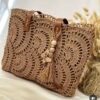 Elegant Handwoven Raffia Handbag – Crafted with Soft Paper Yarn