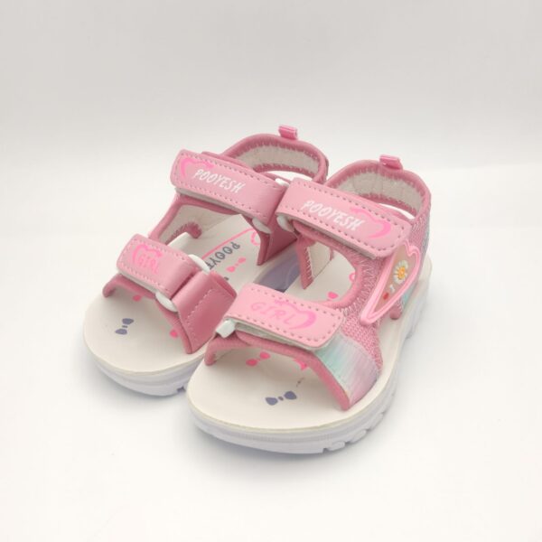 Elegant Playful Sandals for Kids – Flower-Adorned Velcro Straps, Comfortable and Ideal for Warm Weather