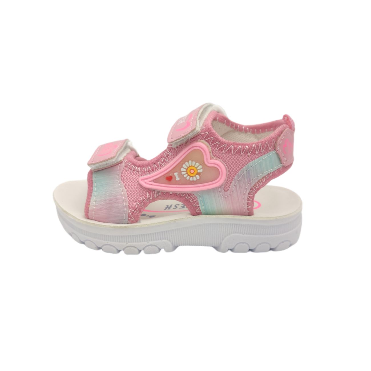 Elegant Playful Sandals for Kids – Flower-Adorned Velcro Straps, Comfortable and Ideal for Warm Weather