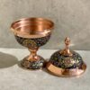 Engraved Persian Minakari Copper Sugar Bowl with Lid