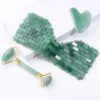 Facial Roller in Aventurine Gemstone Include Gua Sha, and Eye Mask Pack