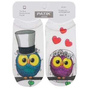 Fun Printed Kids Socks – Bride & Groom Owl Design