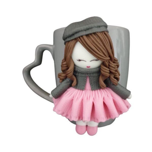 Giftable Handmade Mug with Artistic Motif of Small Girl