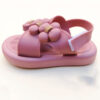 Girls' Casual Sport Sandals – Dusty Pink with Flower Motif