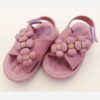 Girls' Casual Sport Sandals – Dusty Pink with Flower Motif (3)