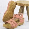 Girls' Sandals with Velcro Strap, Floral Design, Comfortable, 4 Cm Heel