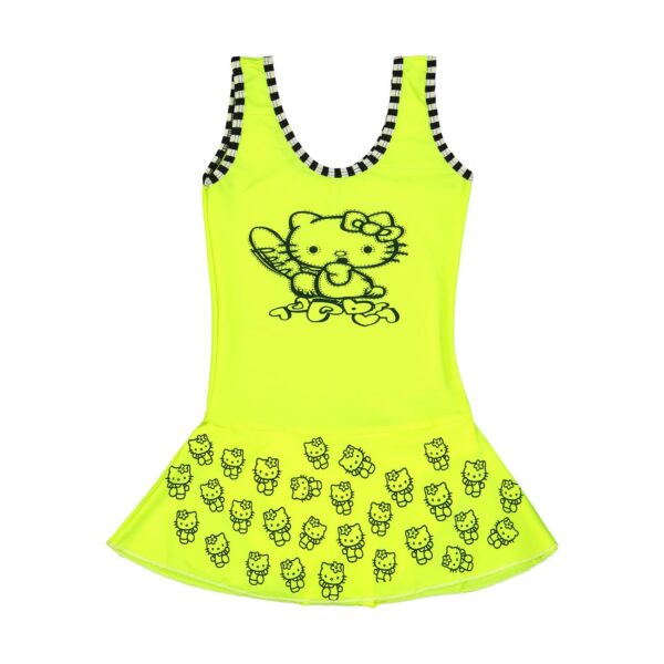 Girls’ Swimwear in Skirt Design | Hello Kitty Pattern with Swim Hat