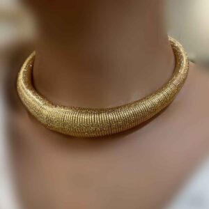Gold-Plated Choker Necklace with Flexible Spring Design – Minimalist & Elegant Perfect for Party