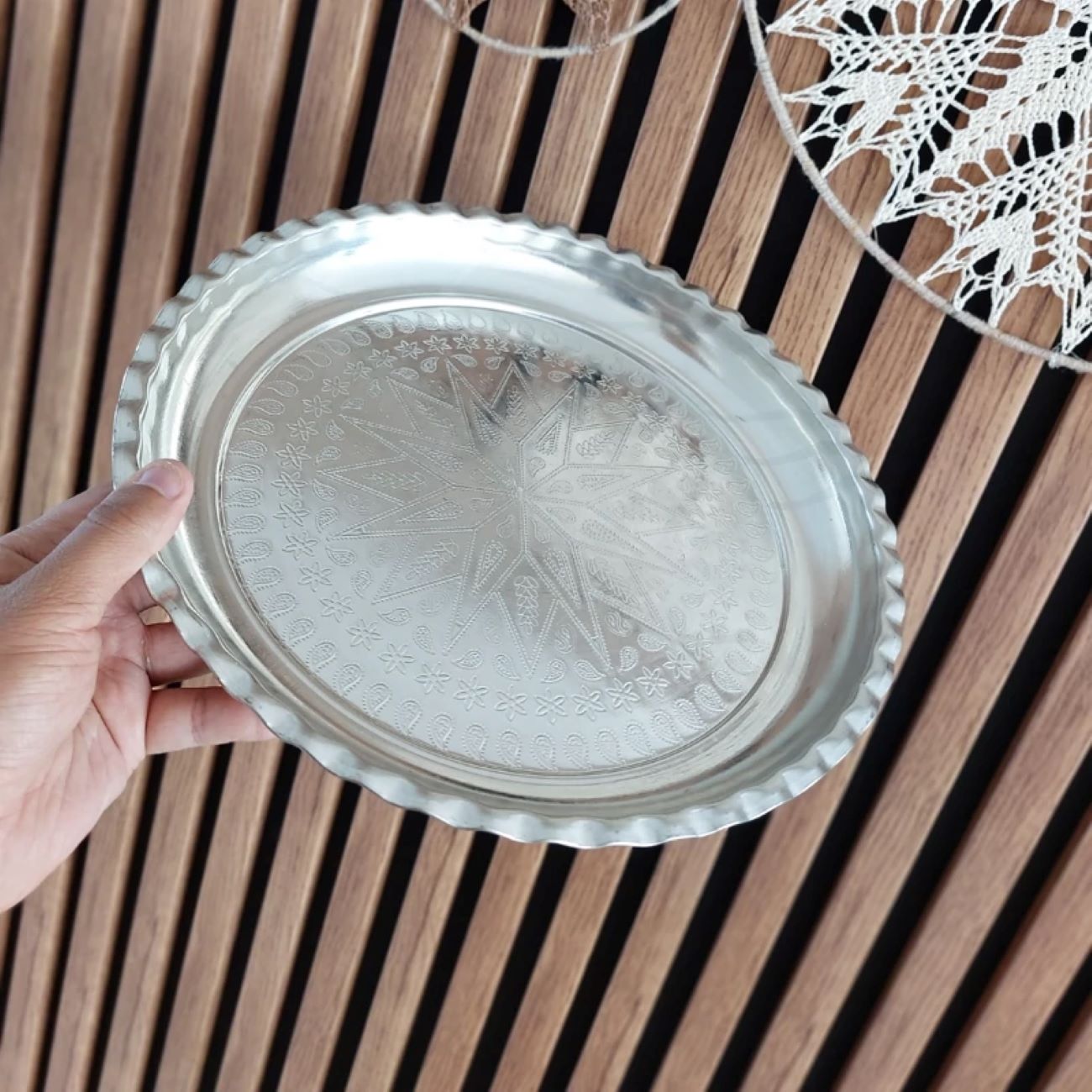 Handcrafted Copper Dinner Plate – Traditional Persian Plate for Elegant Dining and Serving