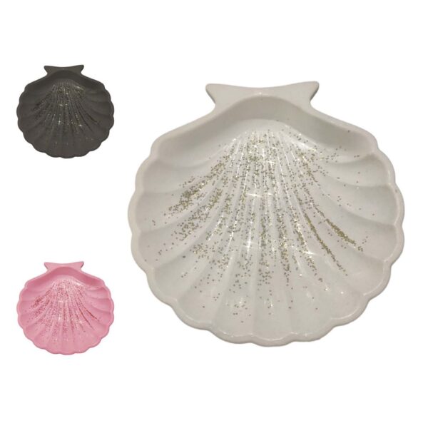 Handcrafted Seashell Jewelry Organizer for Keepsakes and Treasures – Glitter Design 3 Pcs