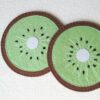 Handmade Kiwi Felt Coaster – Suitable for Cold Drinks and Bright Decor (6x)