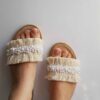 Handmade Macrame Slipper – Boho Style Suitable for Indoor Style with Pearl Design