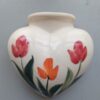 Heart Shaped Ceramic Wall-Mounted Planter, Floral Design