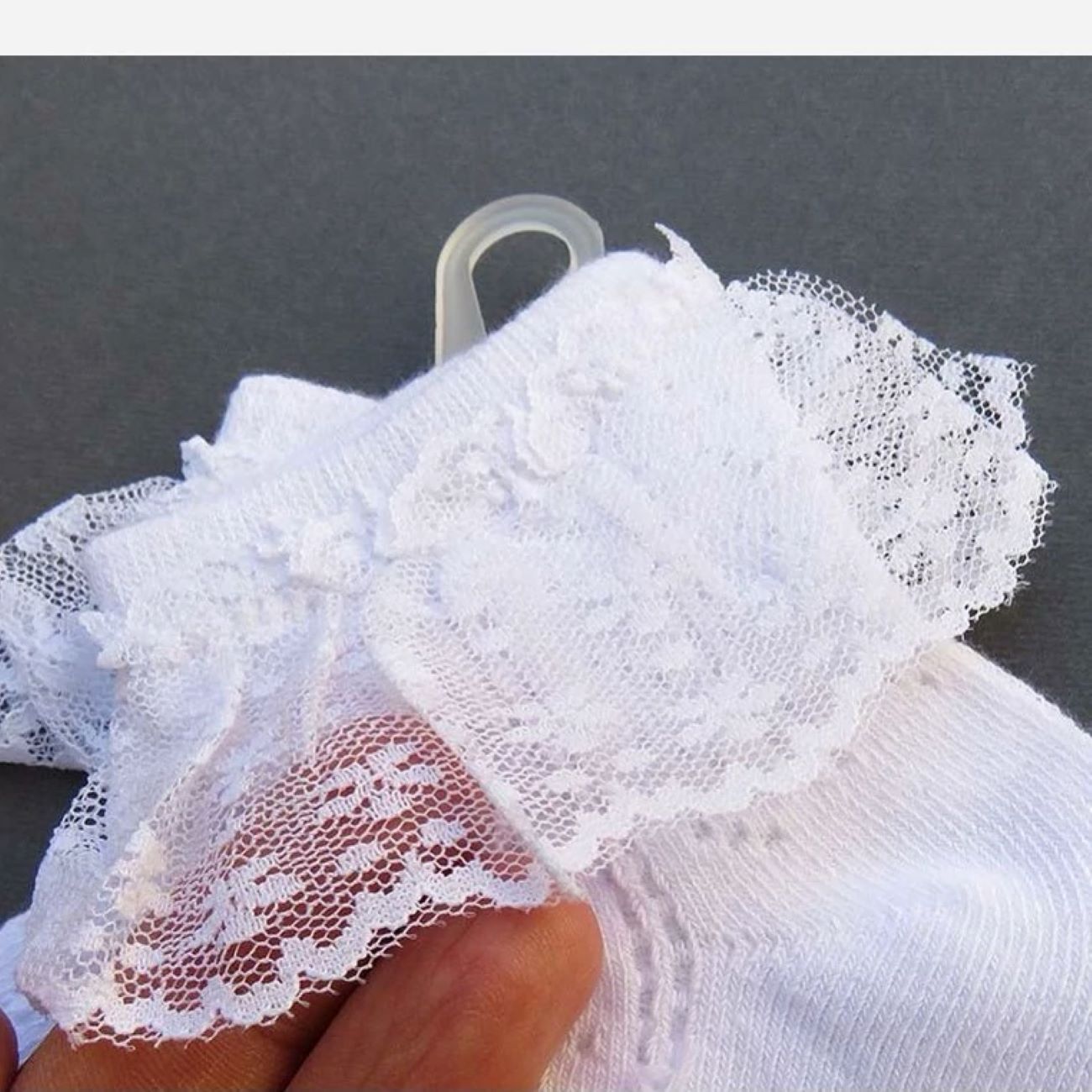 Imported Girls’ White Cotton Socks with Lace Trim – Premium Quality (2-4 Years)