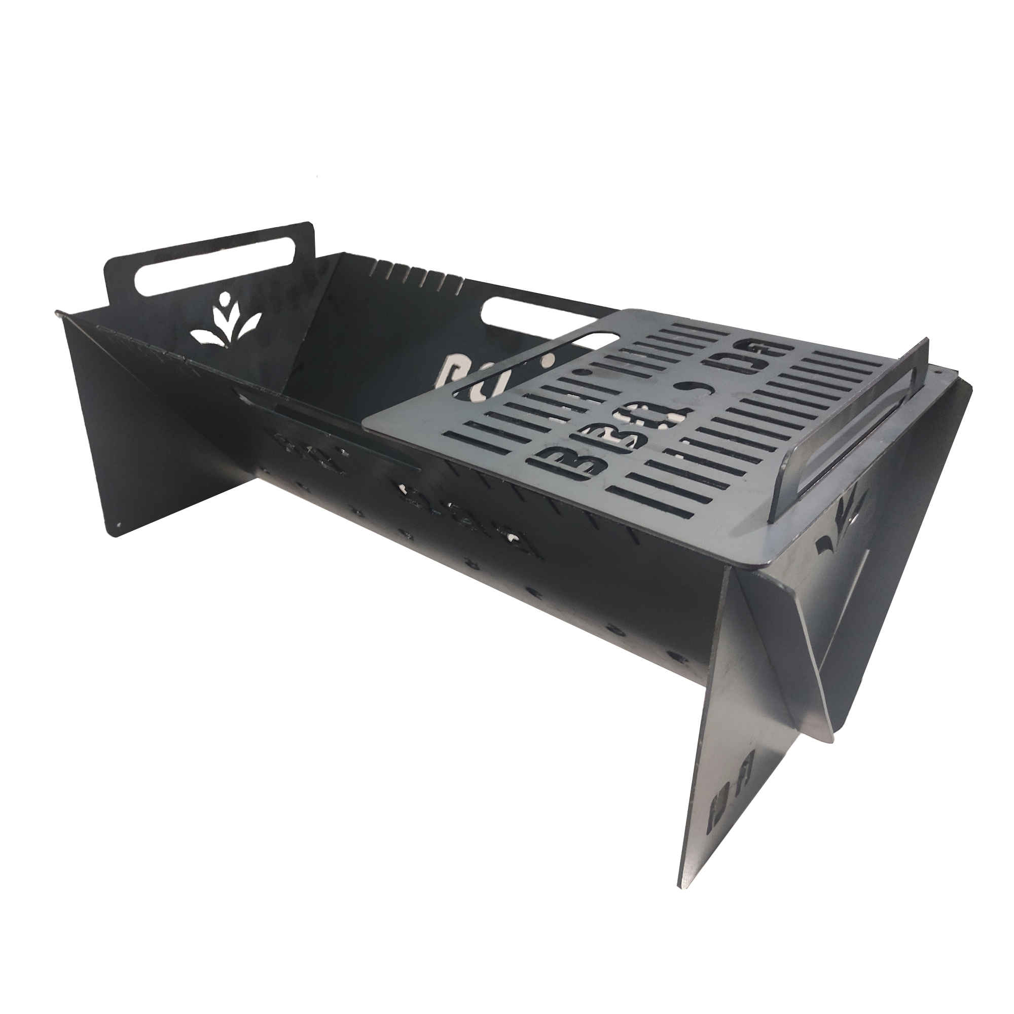 Iron Persian Mangal – Portable & Durable Suitable for Outdoor BBQ in Black