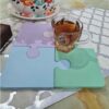Jigsaw-Inspired Stone Coasters – Stylish Surface Protection (4x)