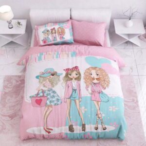 Kids’ Bed Sheet & Blanket Set – All in One Bedding Girl Design 4 Pcs