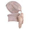 Knitted Hat And Scarf Set, Sam Model, With Fur Lining