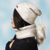 Knitted Hat And Scarf Set, Sam Model, With Fur Lining