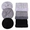 Knitted Hat and Ring Scarf Set with Faux Fur Lining