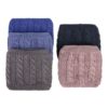 Knitted Ring Neck Style Scarf With Fleece Lining And Spiral Pattern