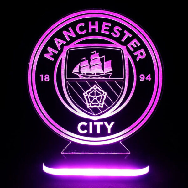 Manchester City Team Logo Design Night Light
