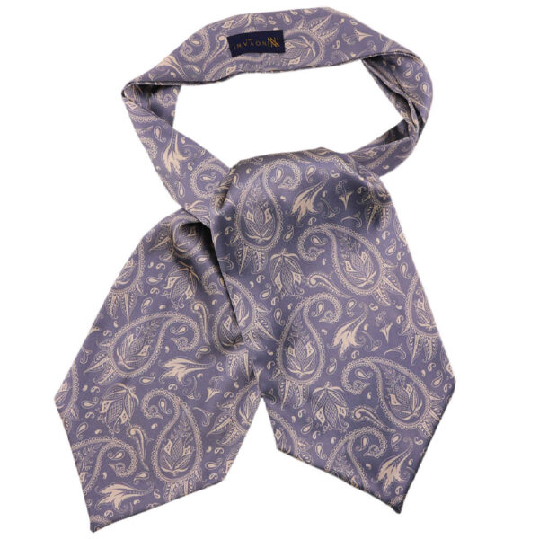 Men’s Ascot tie – Suitable for Wedding with Paisley Design in Purple