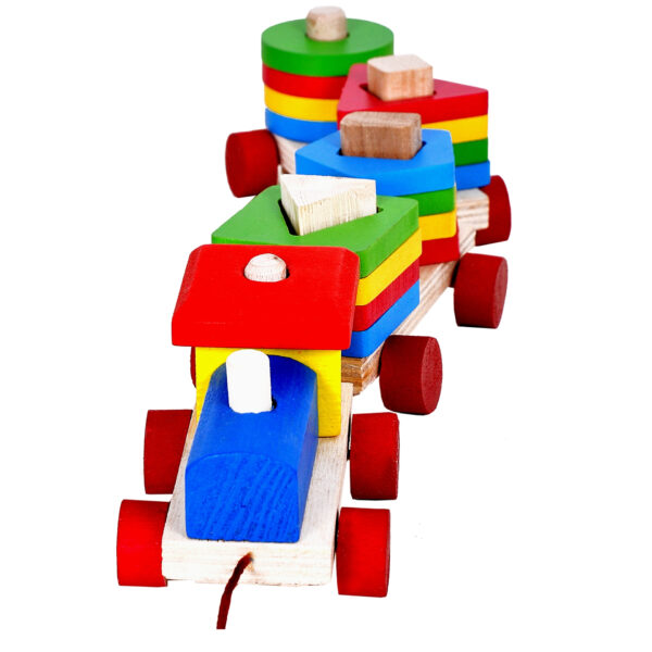 Montessori-Inspired Wooden Train Toy – Educational Color & Shape Sorter for Toddlers