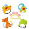 Multi-Piece Rattle and Teether Toys for Babies – Safe, Durable, and Engaging (Set of 5) (6)