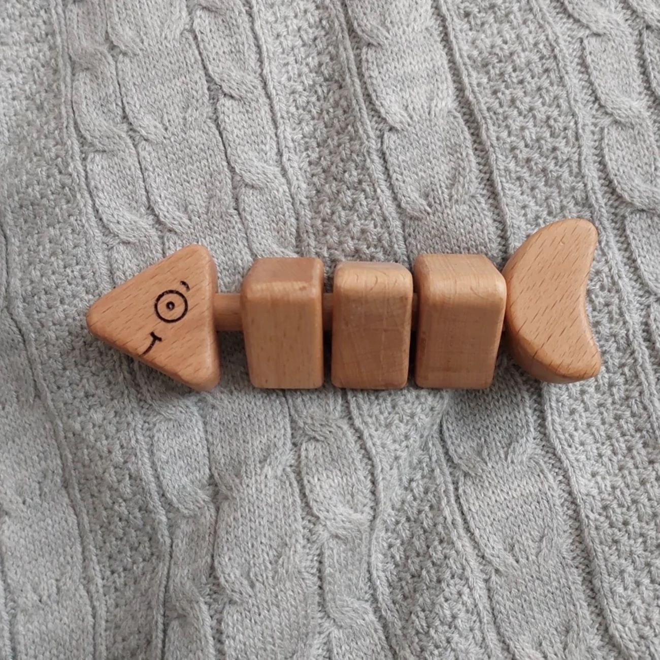 Natural Wooden Rattle in Fish Design – Keepsake Gift for New Parents ...