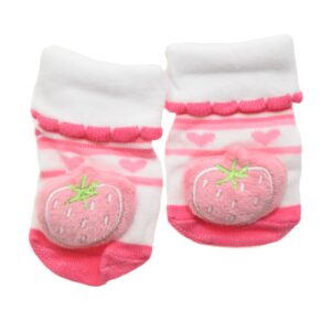 Newborn Anti-Slip Socks – Adorable Strawberry Style 0-12 Months
