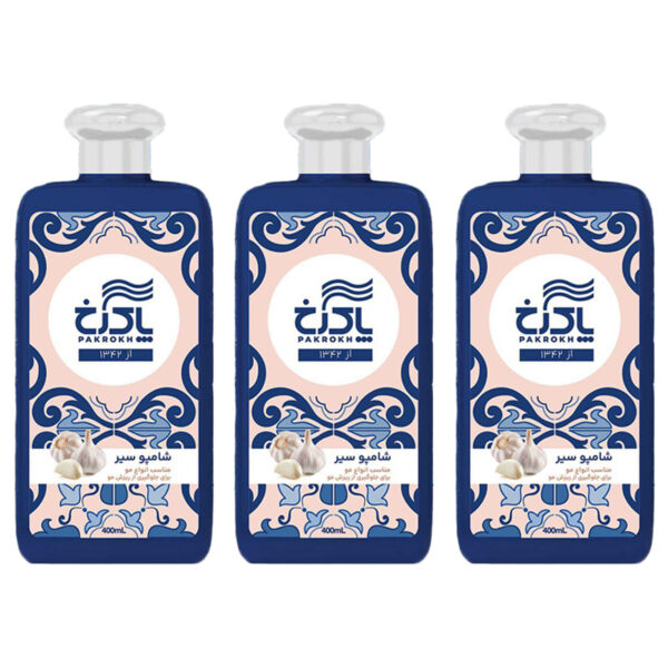 Pakrokh Garlic Hair Shampoo – Suitable for All Hair Types, 400 ml – Set of 3 Pieces