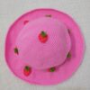 Pink Strawberry Crochet Bucket Hat – Suitable for Outdoor Activities and Music Events