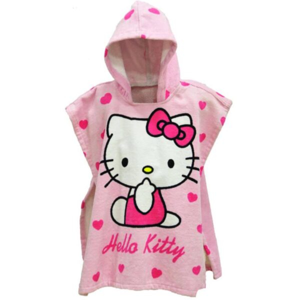 Kids’ Poncho Bathrobe Towel – Hello Kitty Design, 3-6 Years