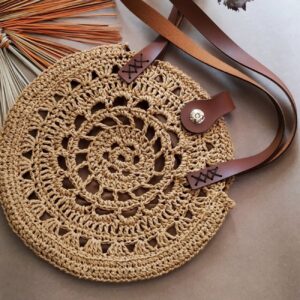 Raffia Bag Crocheted with Raffia Paper Yarn – Light Weight & Durable