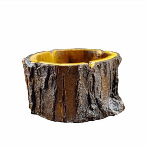 Resin Inlaid Wood Log Ashtray – Suitable for Indoor and Outdoor Use