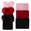 Ring Scarf & Knitted Hat Set with Plush Fur Lining in Fantasy Ear Style