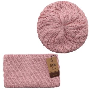 Ring Scarf and French Style Knitted Hat Set Perfect for Winter Warmth