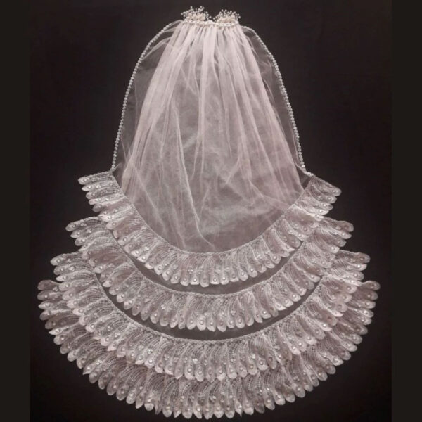 Romantic Wedding Veil with Long Train with Multiple Layer, and Secure Comb for All-Day Wear