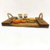 Rustic Wooden Tray with Jute Handles – Suitable for Coffee Tables