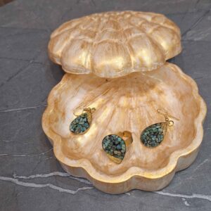 Seashell Trinket Dish in Artificial Stone – Suiatble for Rings, Earrings & Keys
