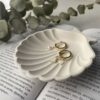 Shell-Shaped Jewelry Holder Concrete Material in 2 Pcs
