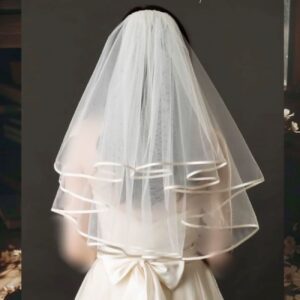Short & Simple One-Layer Wedding Veil – Perfect for Effortless Style
