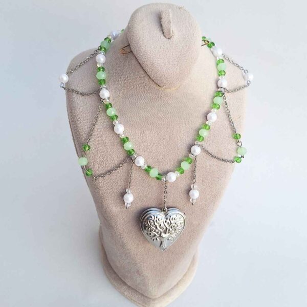 Silver Stainless Steel Choker Necklace with Pearls & Crystals – Non-Tarnish & Hypoallergenic