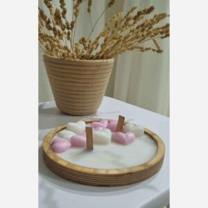 Stylish Wooden Candle Jar – Perfect for Gift & Home Decor with Heart Design