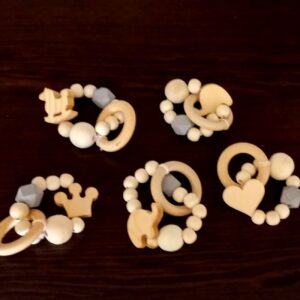 Sustainable Baby Rattle – Made from Solid Natural Wood