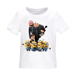 Ultra-Soft 100% Cotton Short Sleeve T-Shirt for Kids – Minion Family Design
