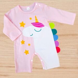 Unicorn Design Baby Romper – Soft 100% Cotton, Perfect for Newborns