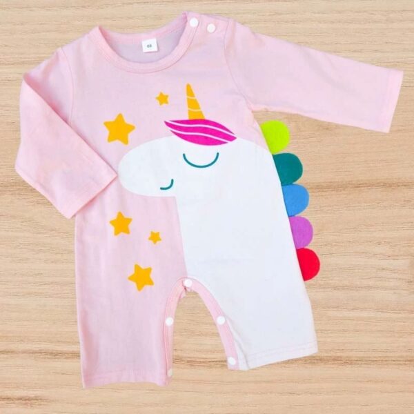 Unicorn Design Baby Romper – Soft 100% Cotton, Perfect for Newborns