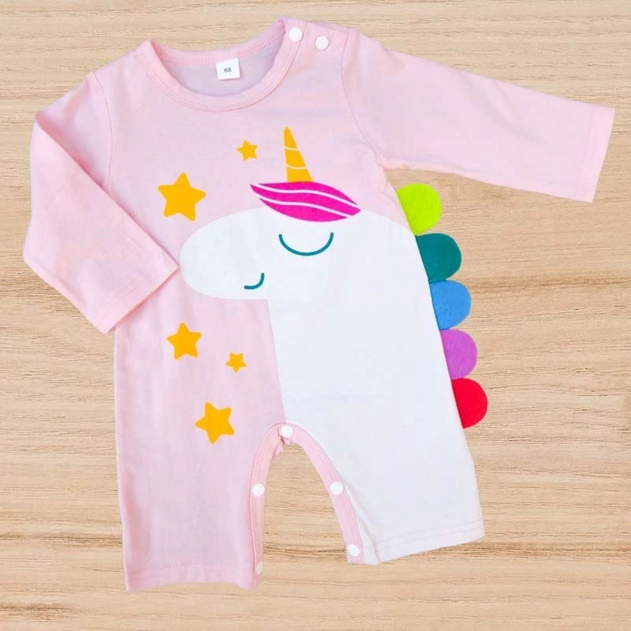 Unicorn Design Baby Romper – Soft 100% Cotton, Perfect for Newborns